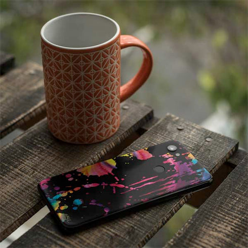 Chromatic Splatter Black Google Pixel 3a XL Skin