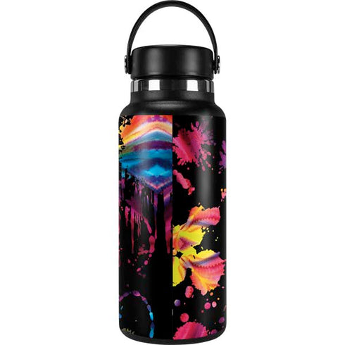 Chromatic Splatter Black Hydro Flask 32oz Wide Mouth Skin