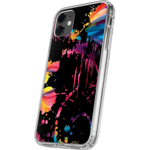 Chromatic Splatter Black iPhone 11 Clear Case