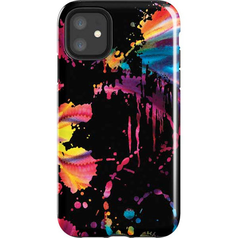 Chromatic Splatter Black iPhone 11 Impact Case
