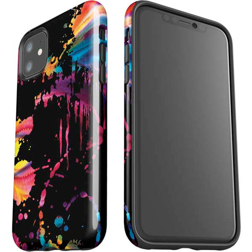Chromatic Splatter Black iPhone 11 Impact Case