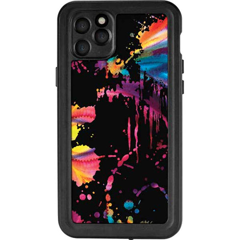 Chromatic Splatter Black iPhone 11 Pro Max Waterproof Case