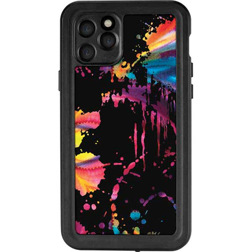 Chromatic Splatter Black iPhone 11 Pro Waterproof Case