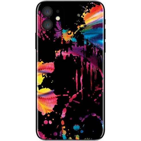 Chromatic Splatter Black iPhone 11 Skin