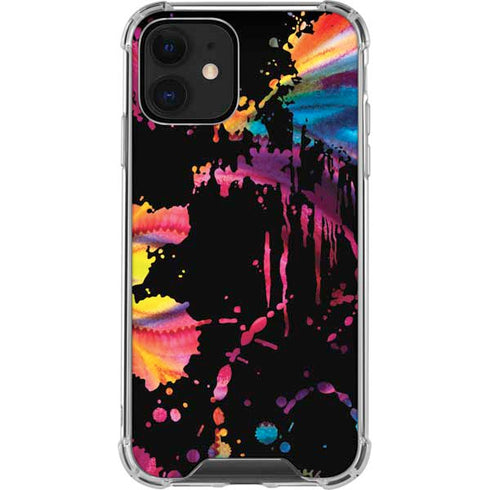 Chromatic Splatter Black iPhone 12 Clear Case