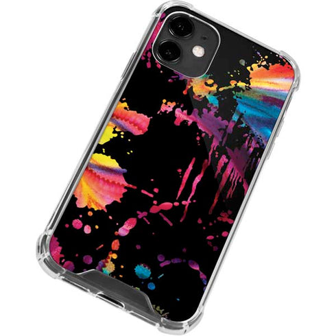 Chromatic Splatter Black iPhone 12 Clear Case