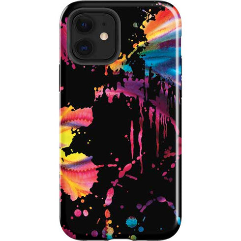 Chromatic Splatter Black iPhone 12 Impact Case