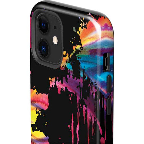 Chromatic Splatter Black iPhone 12 Impact Case