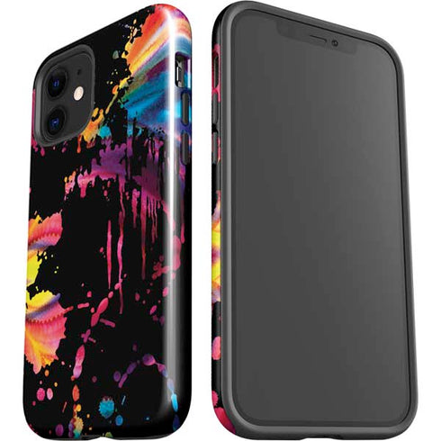 Chromatic Splatter Black iPhone 12 Impact Case