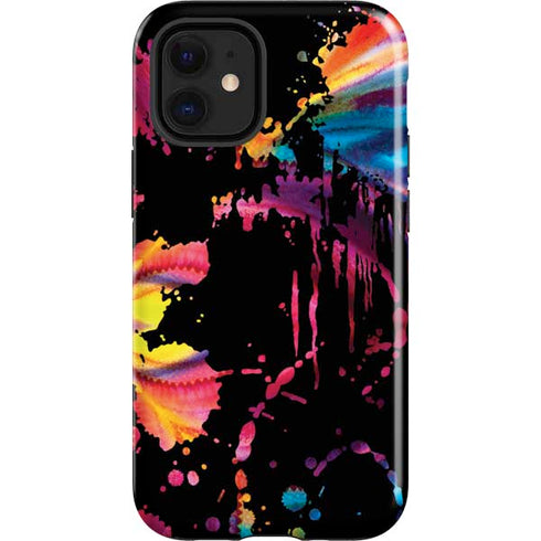 Chromatic Splatter Black iPhone 12 Mini Impact Case