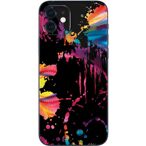 Chromatic Splatter Black iPhone 12 Mini Skin