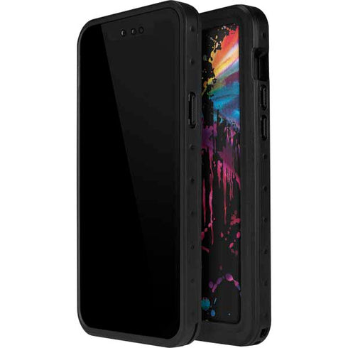 Chromatic Splatter Black iPhone 12 Mini Waterproof Case