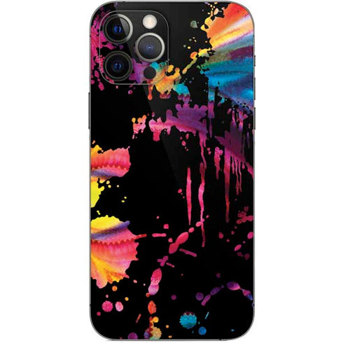 Chromatic Splatter Black iPhone 12 Pro Skin