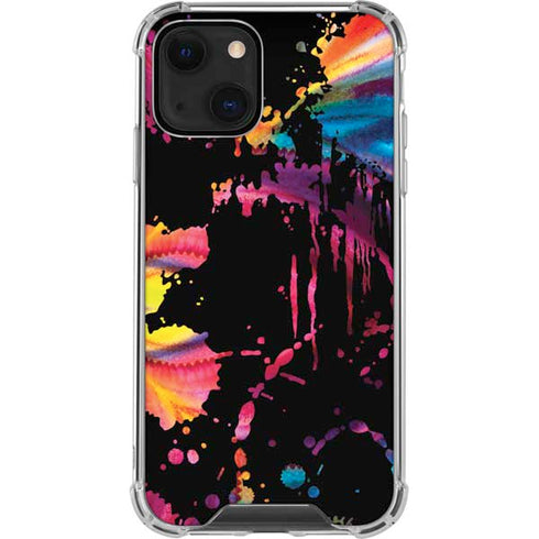 Chromatic Splatter Black iPhone 14 Clear Case