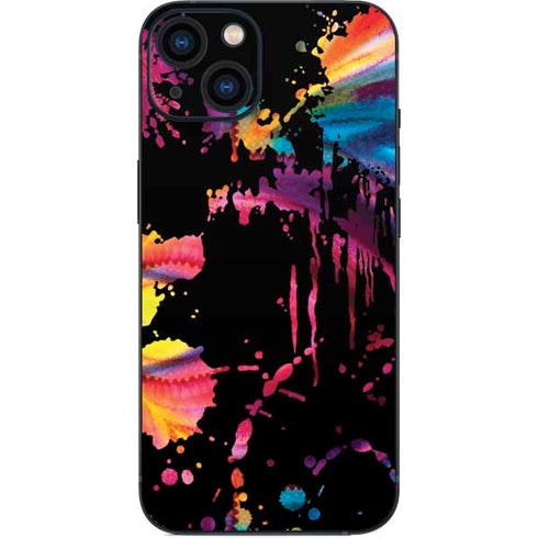 Chromatic Splatter Black iPhone 14 Plus Skin