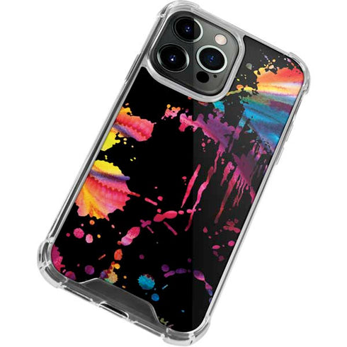 Chromatic Splatter Black iPhone 15 Pro Clear Case