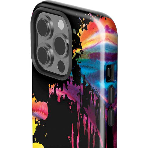 Chromatic Splatter Black iPhone 15 Pro Impact Case
