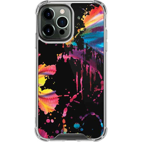 Chromatic Splatter Black iPhone 15 Pro Max Clear Case