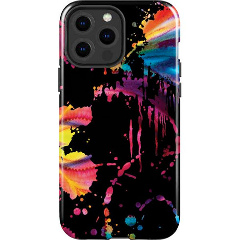 Chromatic Splatter Black iPhone 15 Pro Max Impact Case