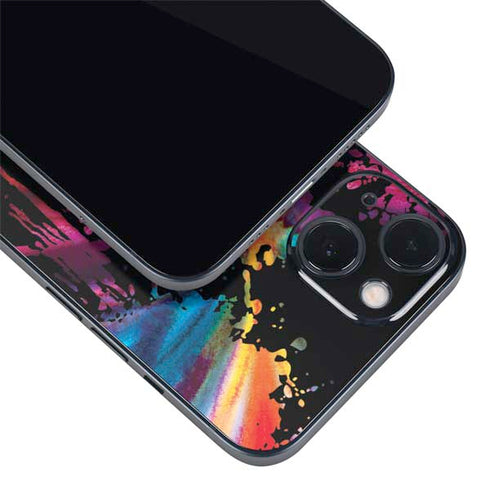 Chromatic Splatter Black iPhone 14 Skin