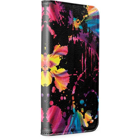 Chromatic Splatter Black iPhone 15 Pro Max Folio Case