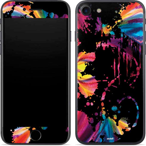 Chromatic Splatter Black iPhone 7 Skin
