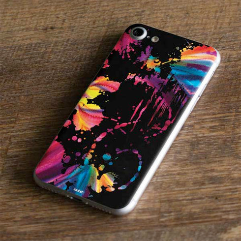 Chromatic Splatter Black iPhone 7 Skin