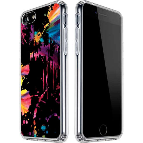 Chromatic Splatter Black iPhone SE (2nd & 3rd Gen) Clear Case