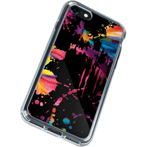 Chromatic Splatter Black iPhone SE (2nd & 3rd Gen) Clear Case