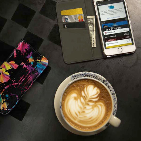 Chromatic Splatter Black iPhone SE (2nd & 3rd Gen) Folio Case