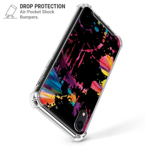 Chromatic Splatter Black iPhone XR Clear Case