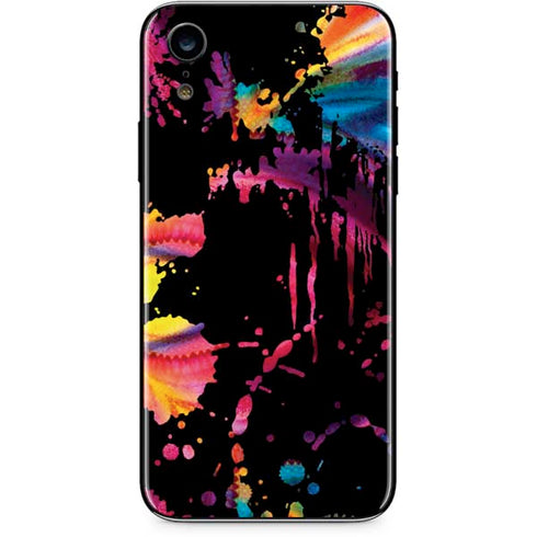 Chromatic Splatter Black iPhone XR Skin