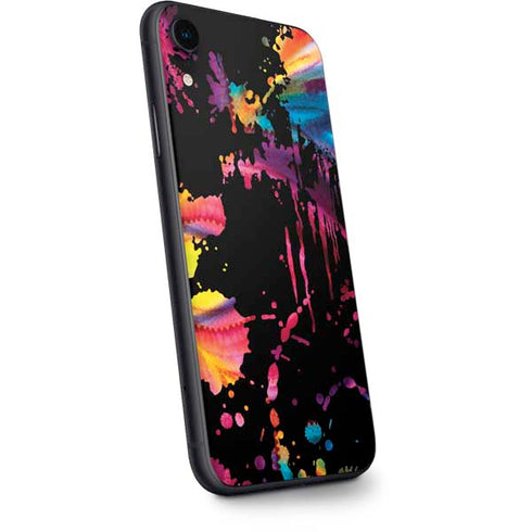 Chromatic Splatter Black iPhone XR Skin