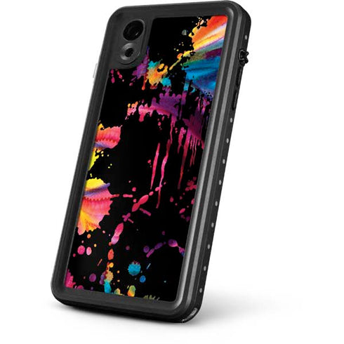 Chromatic Splatter Black iPhone XR Waterproof Case