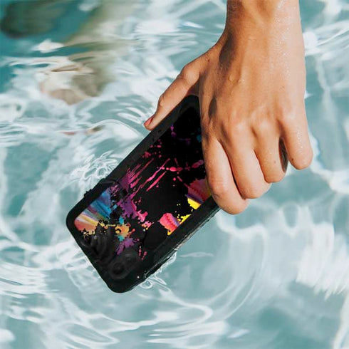 Chromatic Splatter Black iPhone XR Waterproof Case