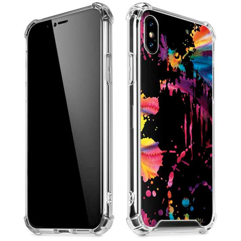 Chromatic Splatter Black iPhone XS Max Clear Case