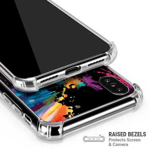 Chromatic Splatter Black iPhone XS Max Clear Case