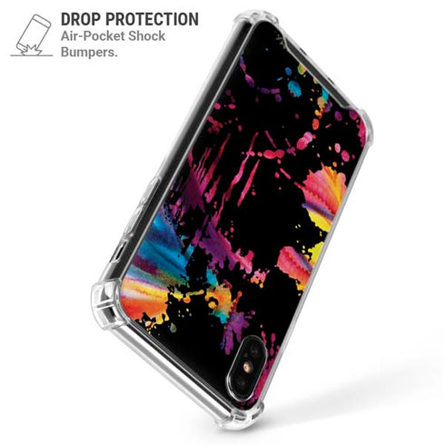 Chromatic Splatter Black iPhone XS Max Clear Case