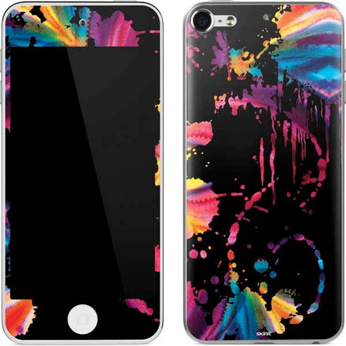 Chromatic Splatter Black Apple iPod Skin