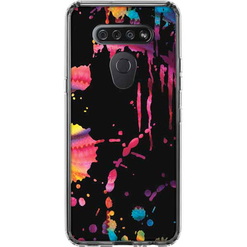 Chromatic Splatter Black LG K51/Q51 Clear Case