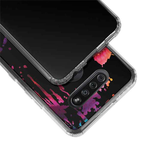 Chromatic Splatter Black LG K51/Q51 Clear Case