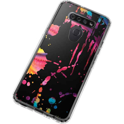 Chromatic Splatter Black LG K51/Q51 Clear Case