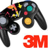 Chromatic Splatter Black Nintendo GameCube Controller Skin