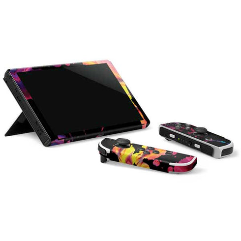 Chromatic Splatter Black Nintendo Switch OLED (2021) Skin