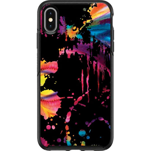 Chromatic Splatter Black Otterbox Symmetry iPhone Skin