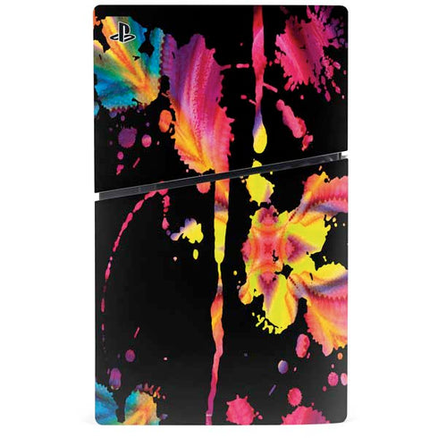 Chromatic Splatter Black PS5 Slim Digital Edition Console Skin