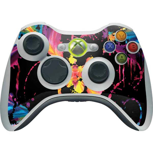 Chromatic Splatter Black Xbox 360 Wireless Controller Skin
