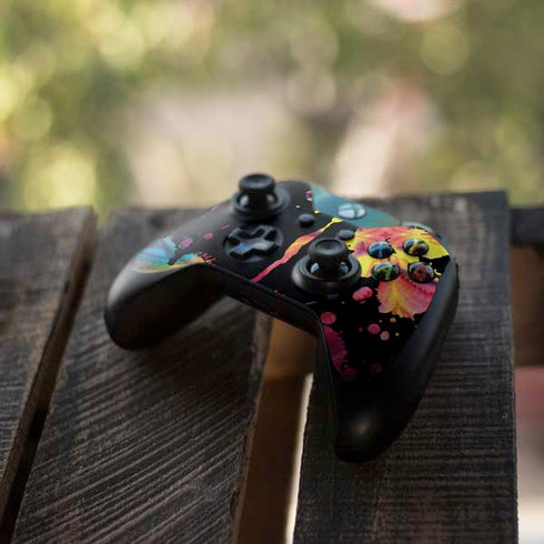 Chromatic Splatter Black Xbox One Controller Skin