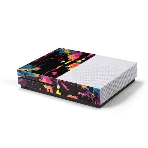 Chromatic Splatter Black Xbox One S Console Skin