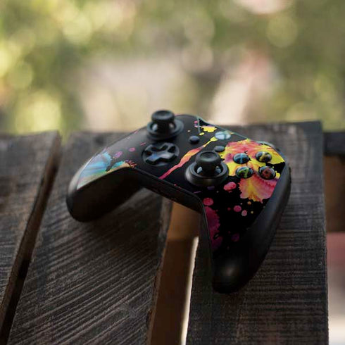 Chromatic Splatter Black Xbox One S Controller Skin